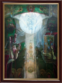 В храме, 1996, холст, масло.