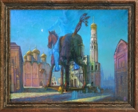 Троянский конь в Кремле. 1994. Холст, масло, 